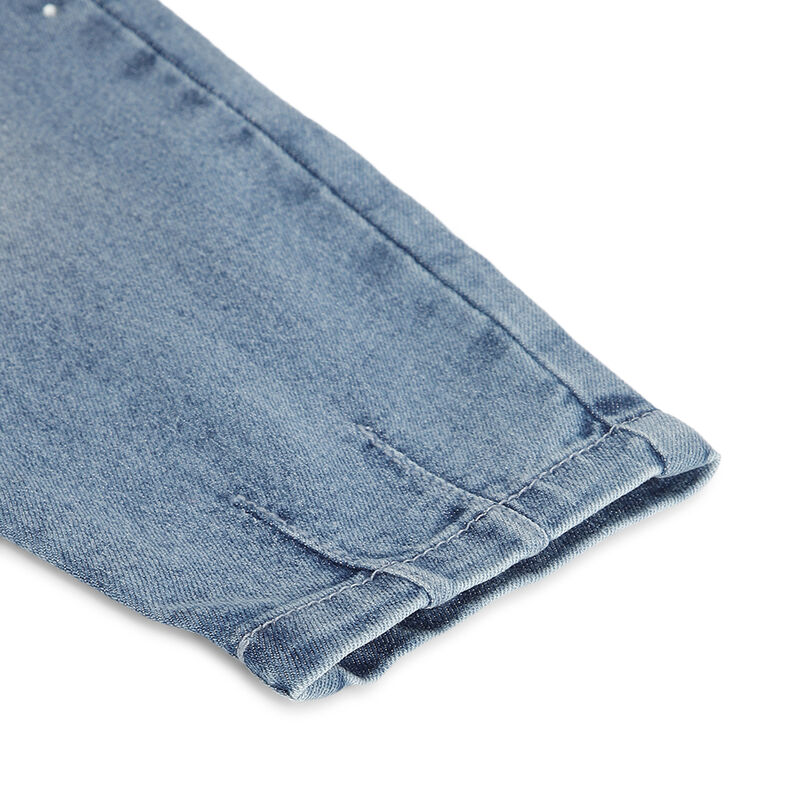 Girls Medium Blue Solid Jeans image number 4